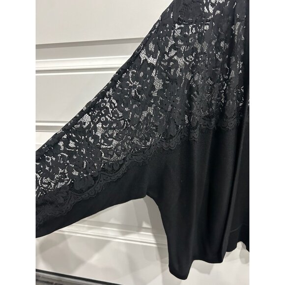 Thalia Sodi Black Lace Open Cardigan Sweater Whimsigoth Sz XL - Picture 4 of 7